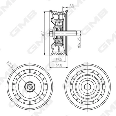 Deflection/Guide Pulley, timing belt (GTC1450)