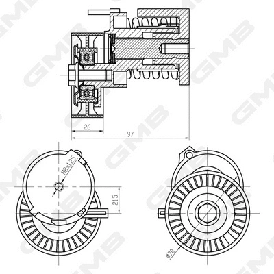 Belt Tensioner, V-ribbed belt (GAT21190)