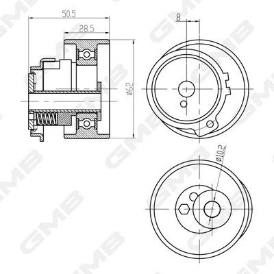 Tensioner Pulley, timing belt (GTB0870)