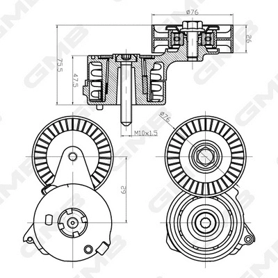 Belt Tensioner, V-ribbed belt