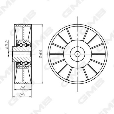 Deflection/Guide Pulley, timing belt (GTC0730)