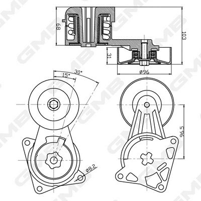 Belt Tensioner, V-ribbed belt
