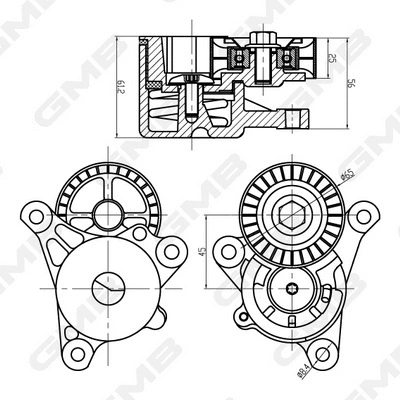 Belt Tensioner, V-ribbed belt (GAT32560)