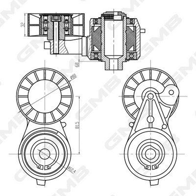 Belt Tensioner, V-ribbed belt (GAT21110)