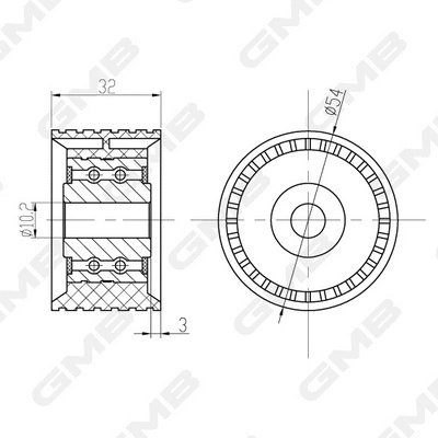Deflection/Guide Pulley, timing belt