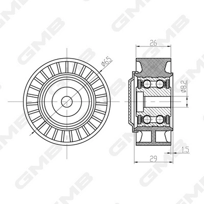 Deflection/Guide Pulley, timing belt (GTC1410)