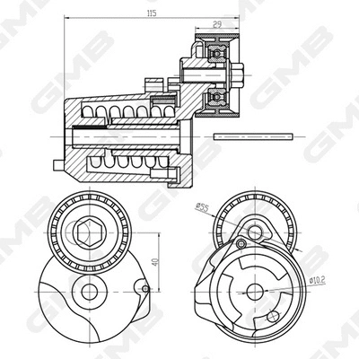 Belt Tensioner, V-ribbed belt (GAT20800)