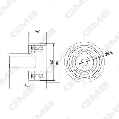 Deflection/Guide Pulley, timing belt (GT60780)