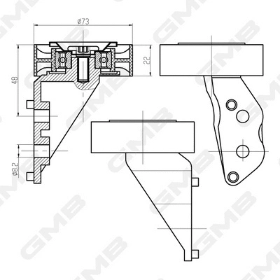 Deflection/Guide Pulley, timing belt (GTC0950)