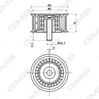 Deflection/Guide Pulley, timing belt (GTC1230)