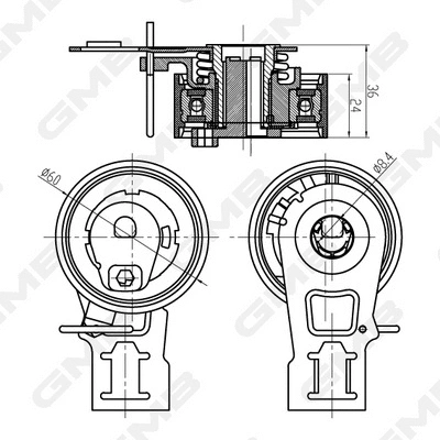 Tensioner Pulley, timing belt (GTB1020)