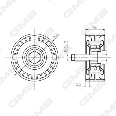Deflection/Guide Pulley, timing belt (GTC1430)