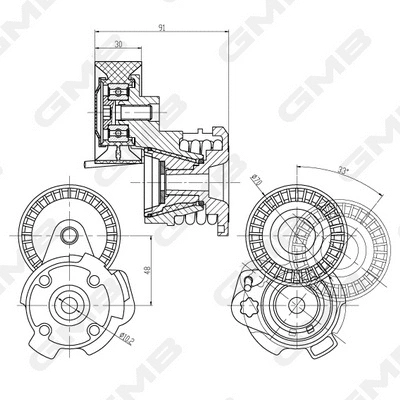 Belt Tensioner, V-ribbed belt