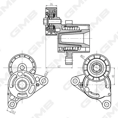 Belt Tensioner, V-ribbed belt
