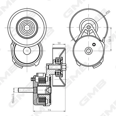Belt Tensioner, V-ribbed belt