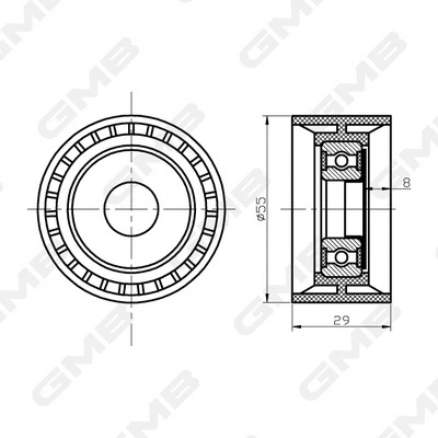 Deflection/Guide Pulley, timing belt (GTC0570)