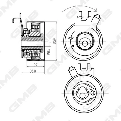 Tensioner Pulley, timing belt (GTB0820)