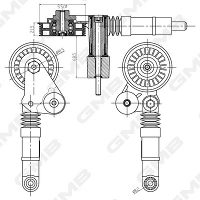 Belt Tensioner, V-ribbed belt (GHAT-222)
