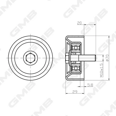 Deflection/Guide Pulley, V-ribbed belt (GTC0240)