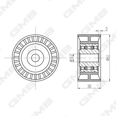 Deflection/Guide Pulley, timing belt (GTC1320)