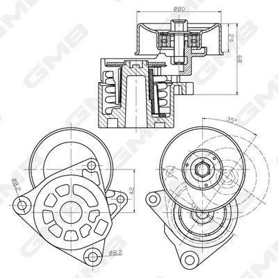 Belt Tensioner, V-ribbed belt