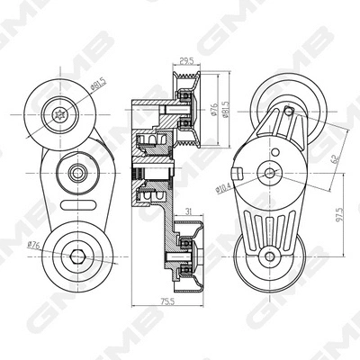 Belt Tensioner, V-ribbed belt (GAT21180)