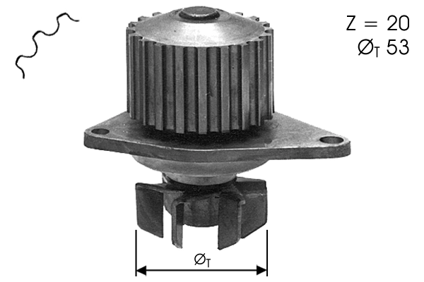 Water Pump, engine cooling (TPAE0010)