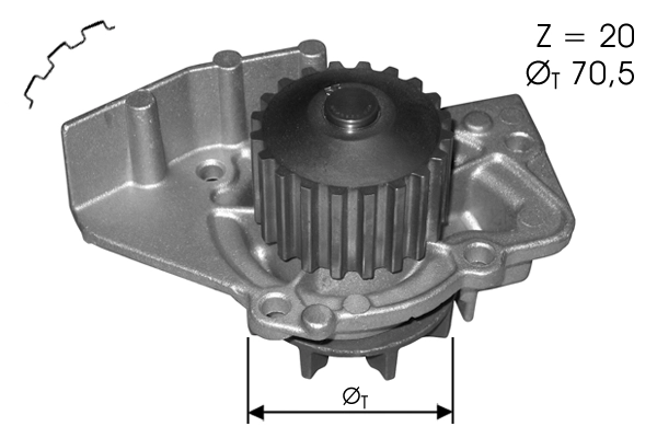 Water Pump, engine cooling (TPAE0004)