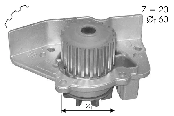 Water Pump, engine cooling (TPAE0060)