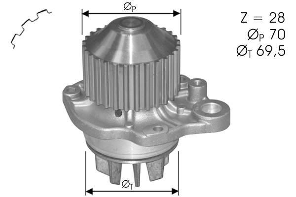 Water Pump, engine cooling (TPAE0248)