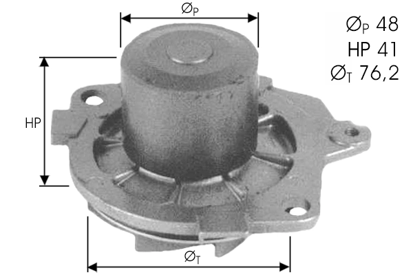 Water Pump, engine cooling (TPAE0021)