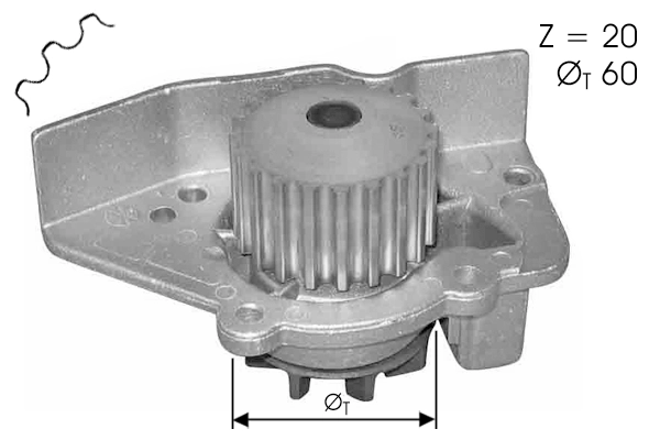 Water Pump, engine cooling (TPAE0062)