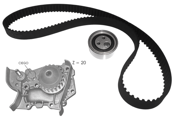 Water Pump & Timing Belt Kit (TKPE0072)