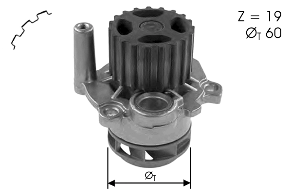 Water Pump, engine cooling (TPAE0184)