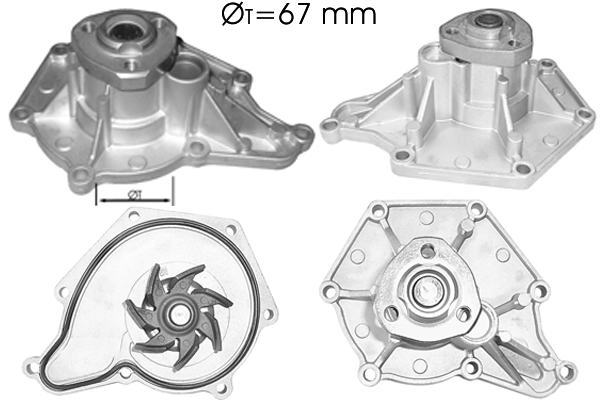 Water Pump, engine cooling (TPAE0104)