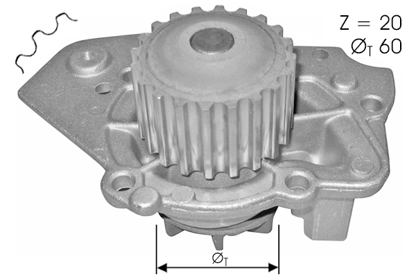 Water Pump, engine cooling (TPAE0066)