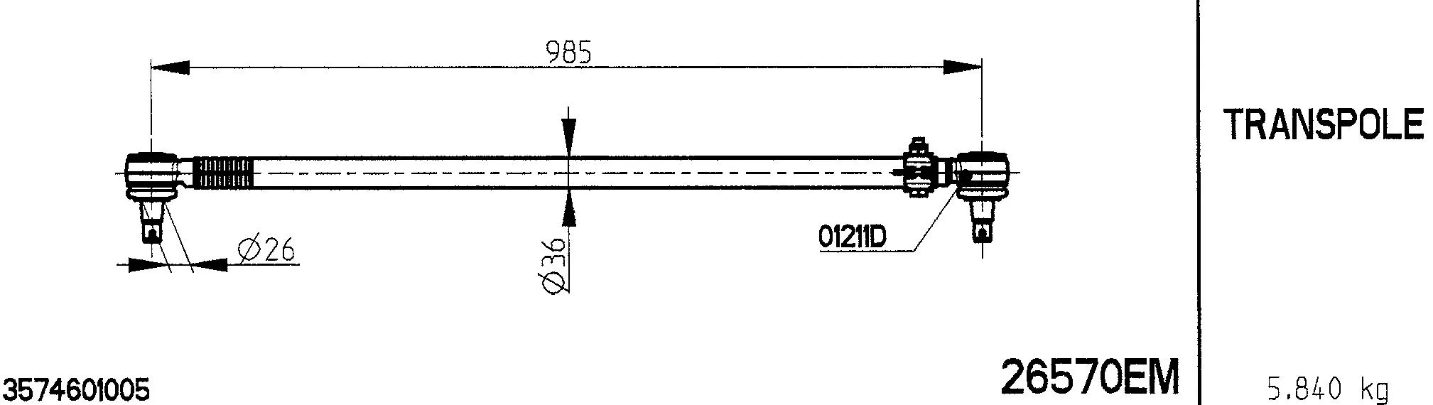 Centre Rod Assembly (26570EM)