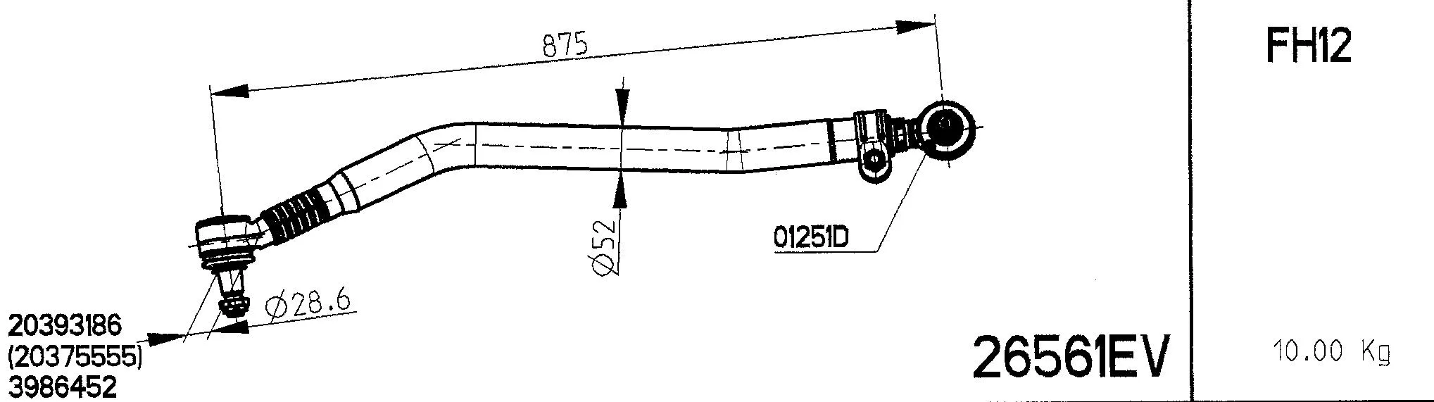 Centre Rod Assembly (26561EV)