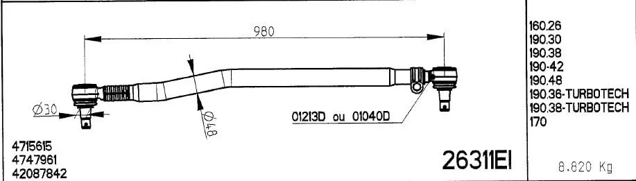 Spacer Disc, connector rod (26311EI)