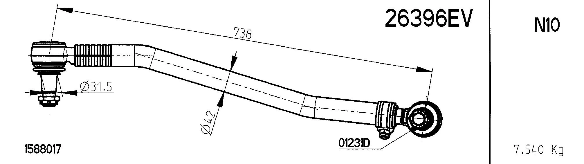 Centre Rod Assembly (26396EV)