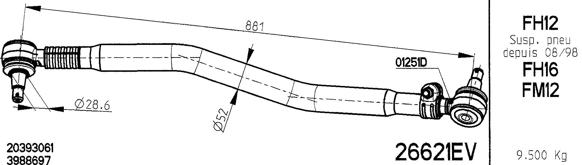 Centre Rod Assembly (26621EV)