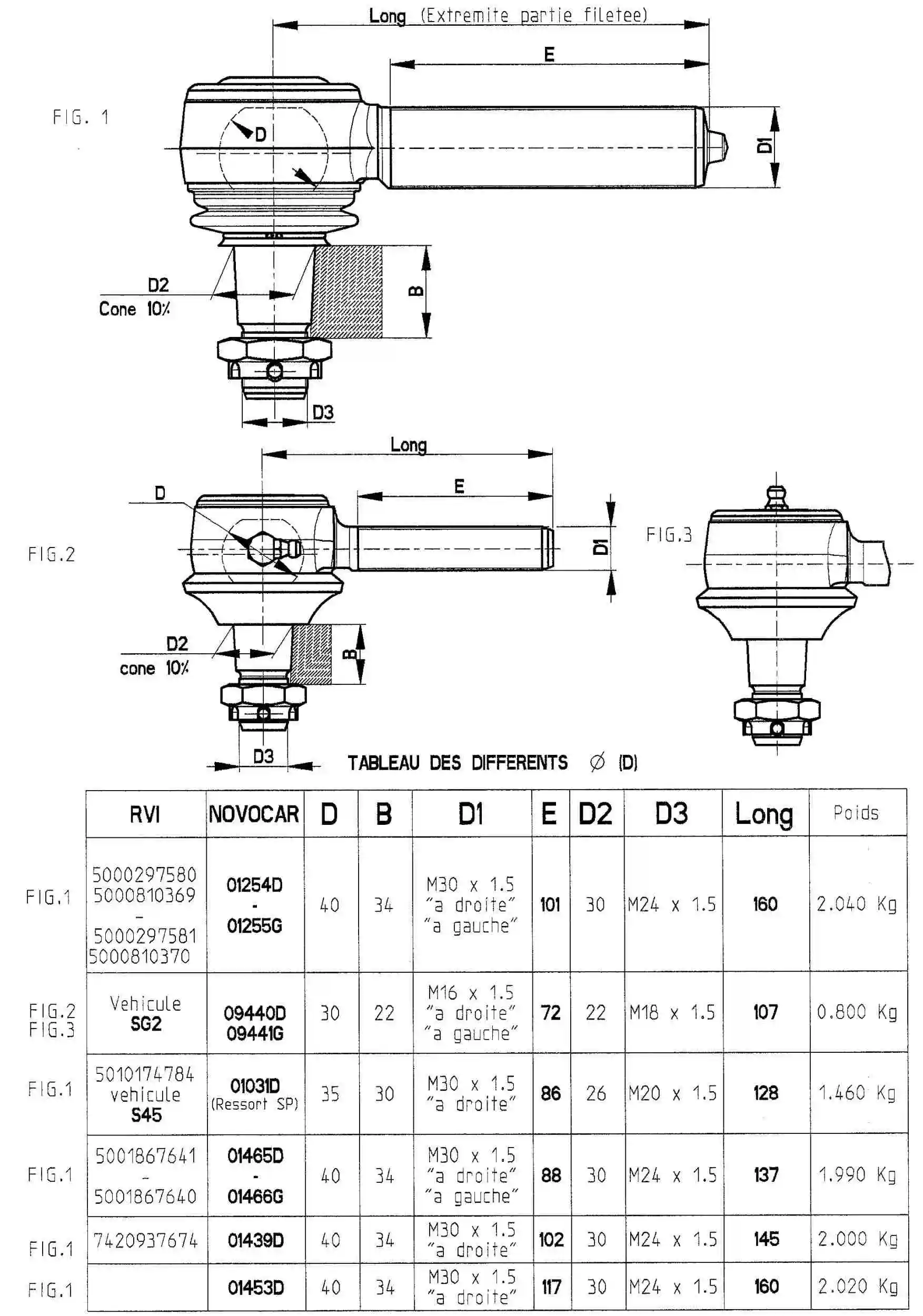 Angled Ball Joint, steering drag link (01439D)