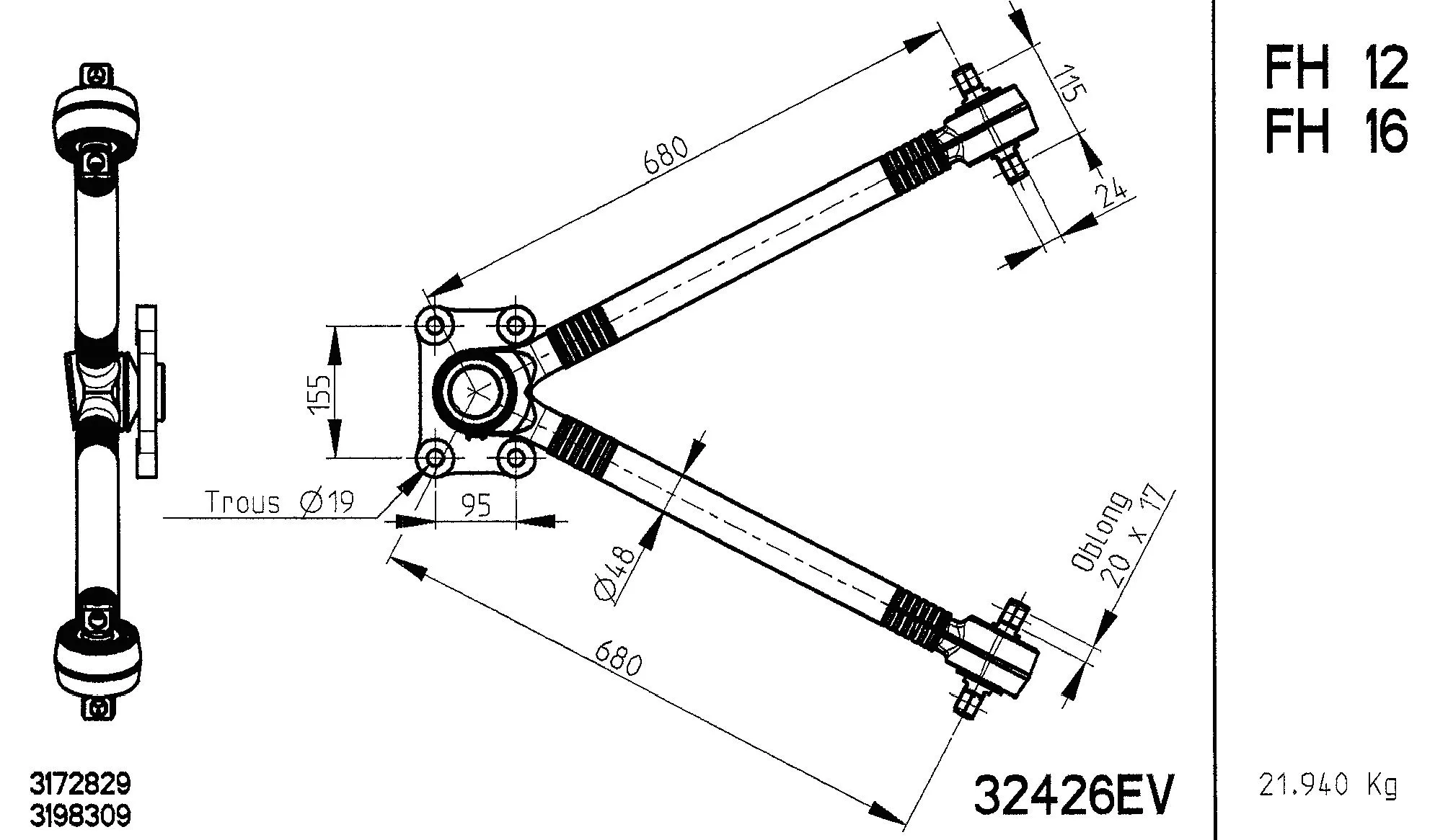 Guide Ring, stabiliser coupling rod (32426EV)