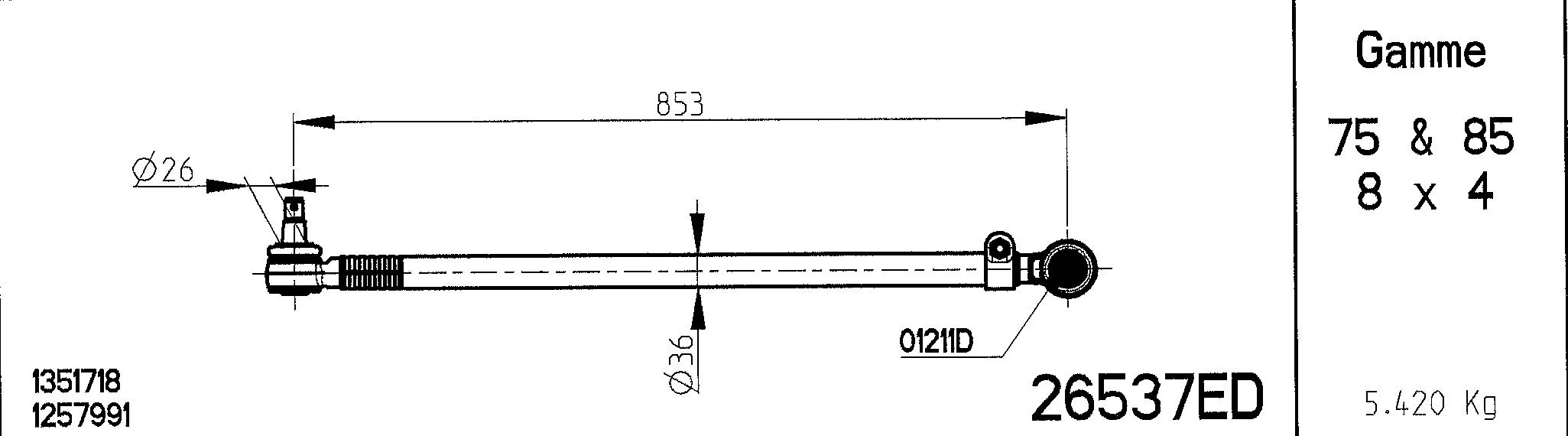 Spacer Disc, connector rod (26537ED)