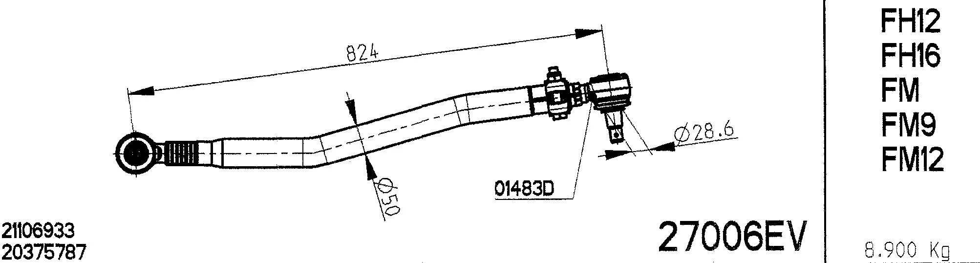 Centre Rod Assembly (27006EV)