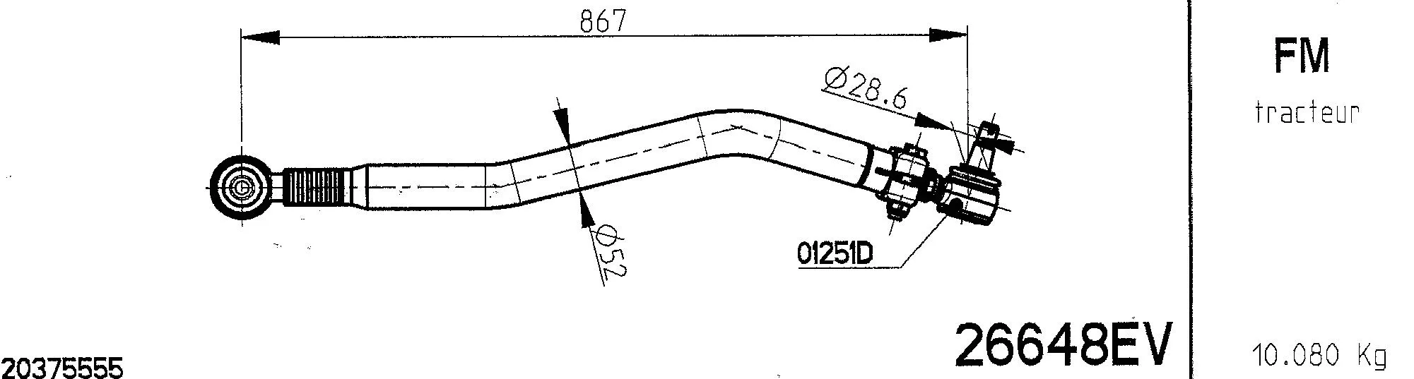 Centre Rod Assembly (26648EV)