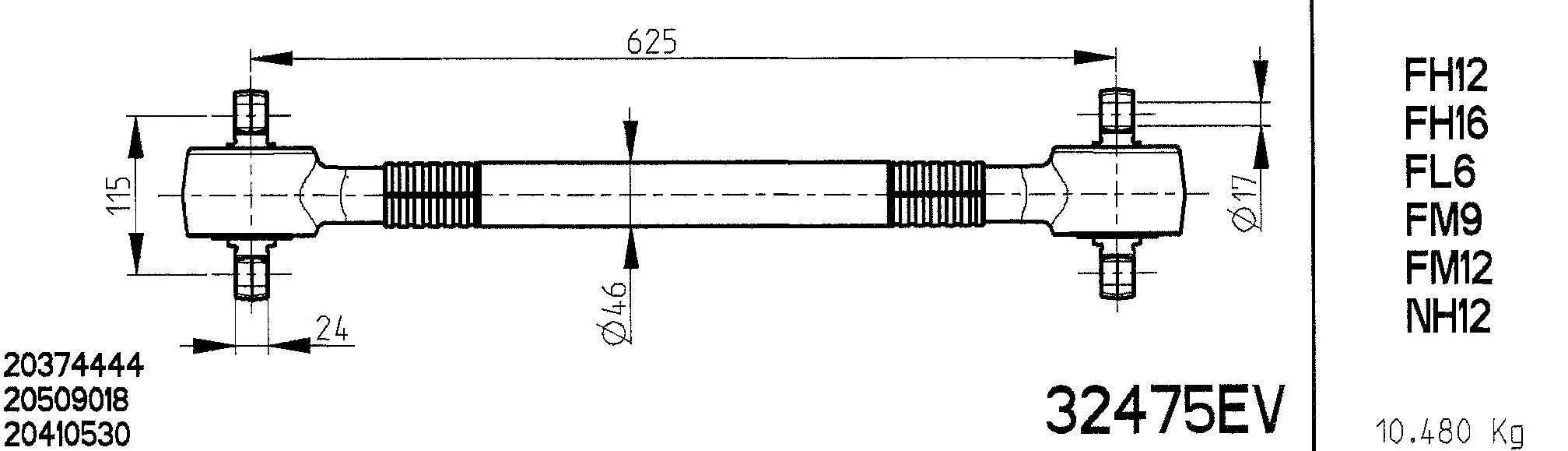 Guide Ring, stabiliser coupling rod (32475EV)