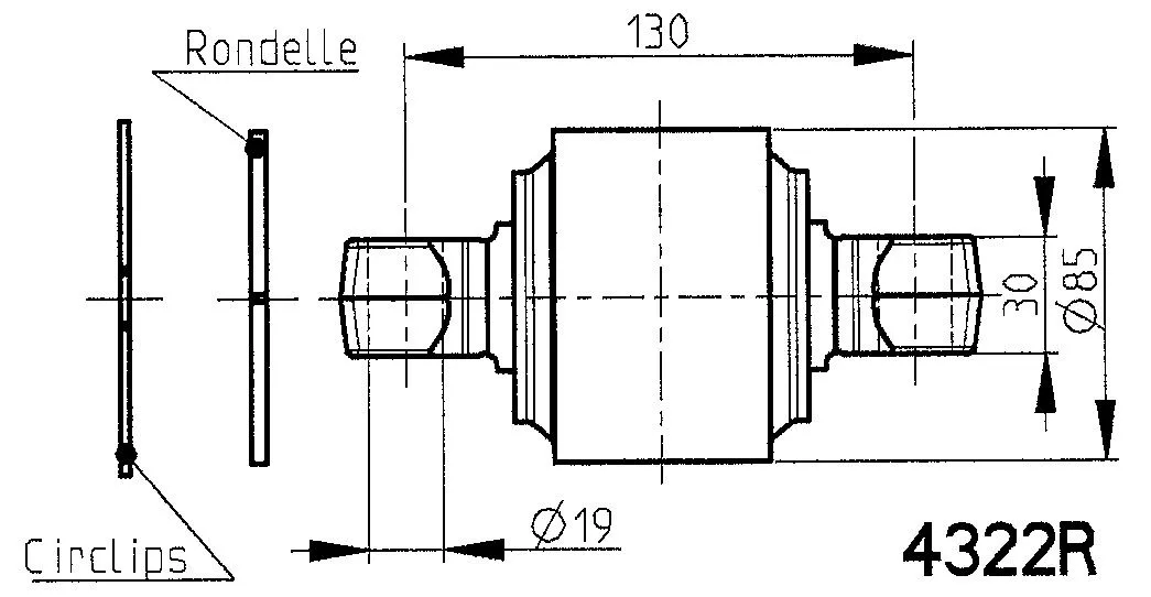 Spacer Disc, connector rod (4322R)