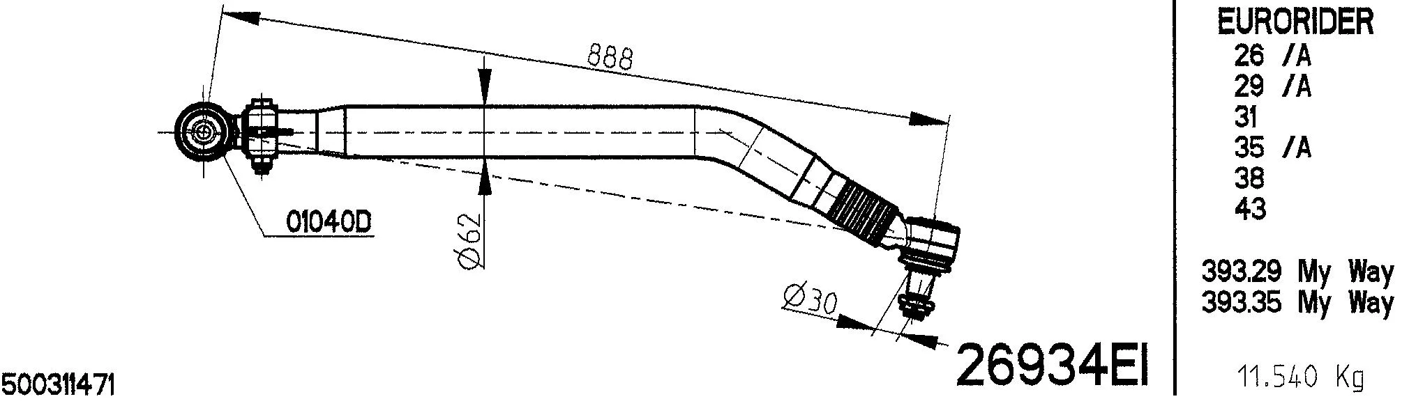 Spacer Disc, connector rod (26934EI)