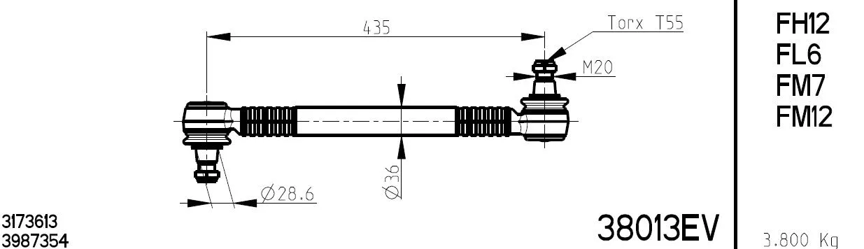 Guide Ring, stabiliser coupling rod (38013EV)